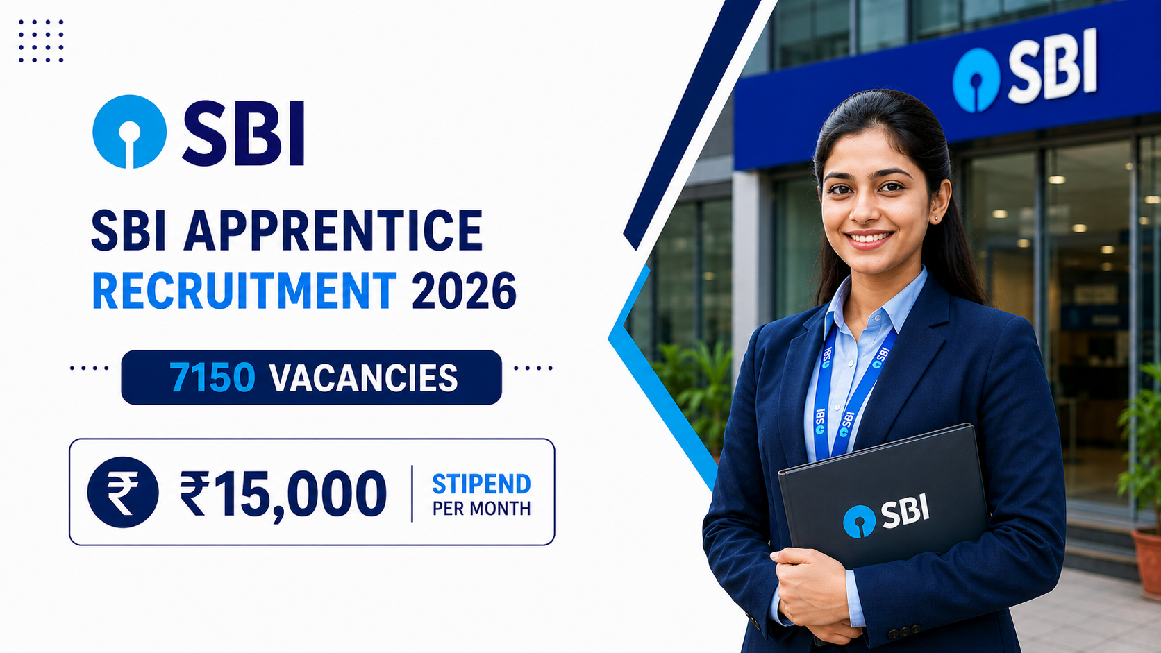 SBI Apprenticeship 2026: 7150 Vacancies | SBI Apprentice Recruitment 2026 Notification Out | ₹15,000 Stipend