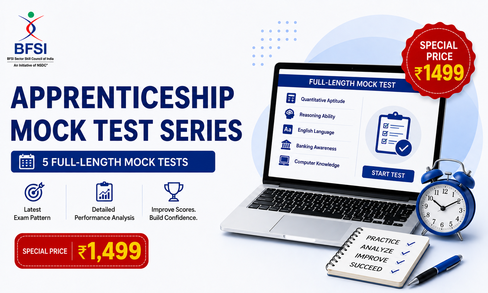 Apprenticeship Mock Test Series 2026 – 5 Full-Length Tests at ₹1,499