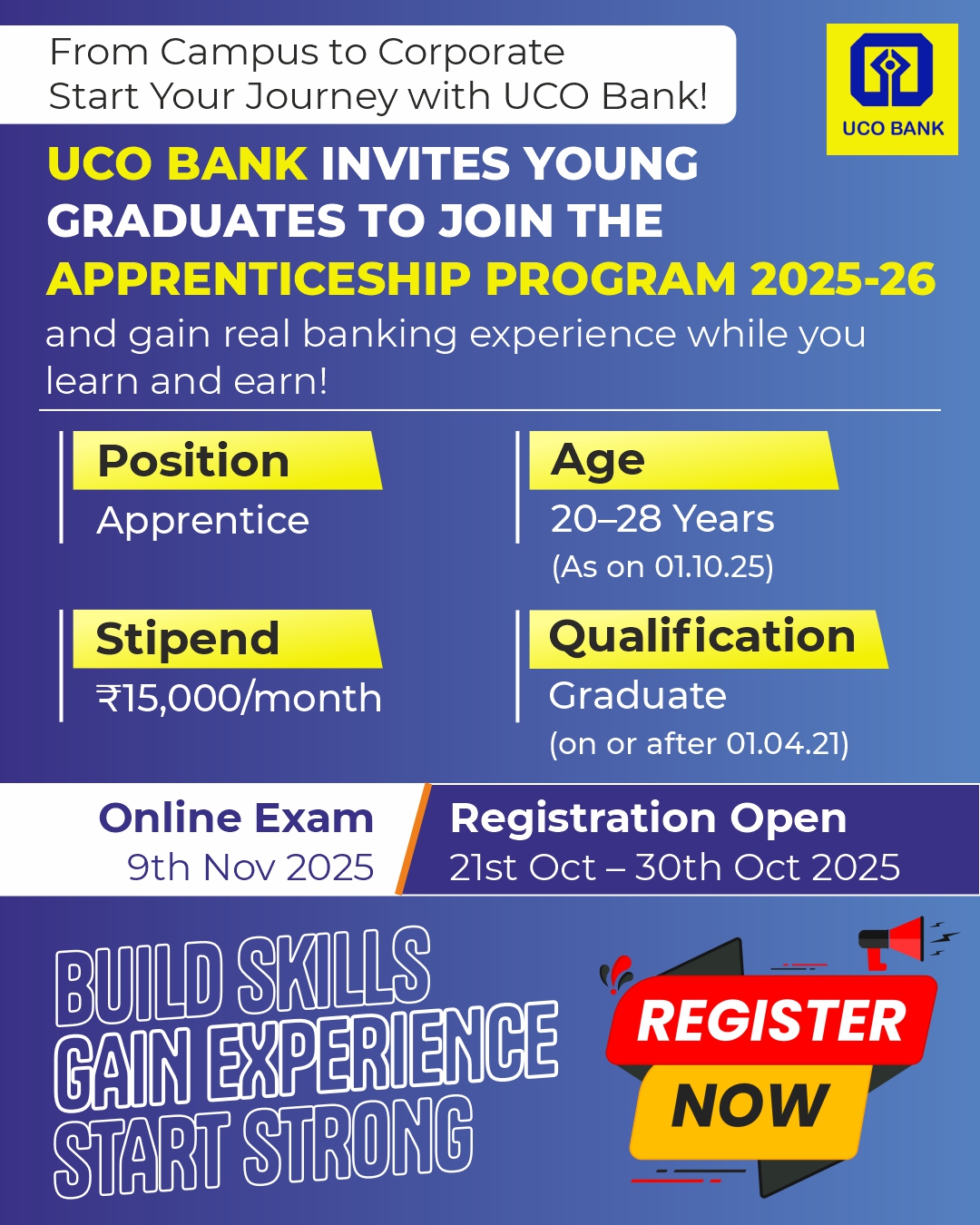 UCO Bank Apprenticeship Program